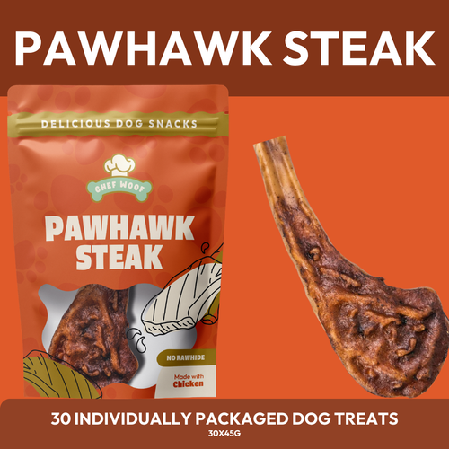 Pawhawk Steak natural dog treats for pubs hotels by Chef Woof