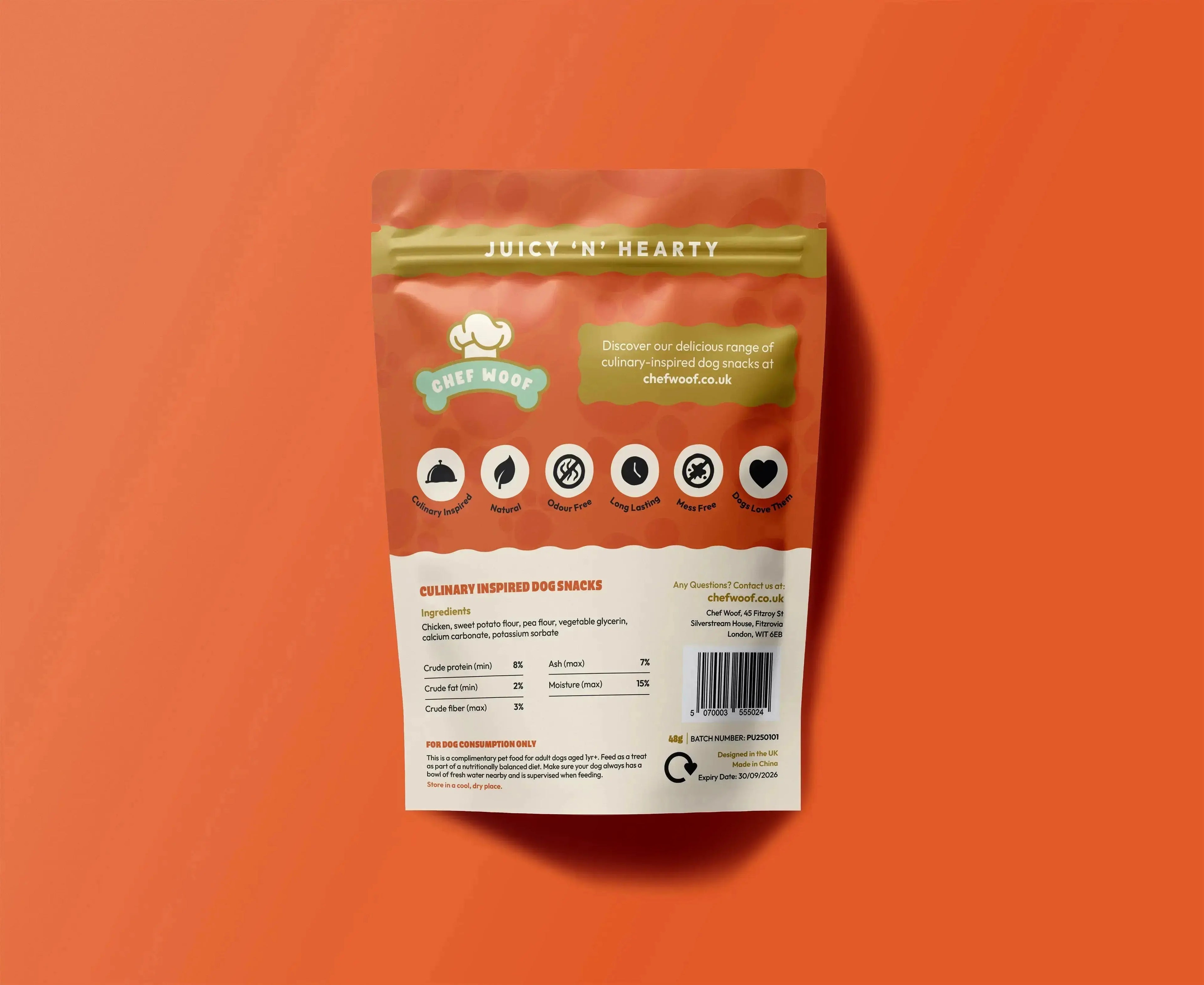 PAWHAWK STEAK (10x48g) Natural Dog Treats Trade Chef Woof