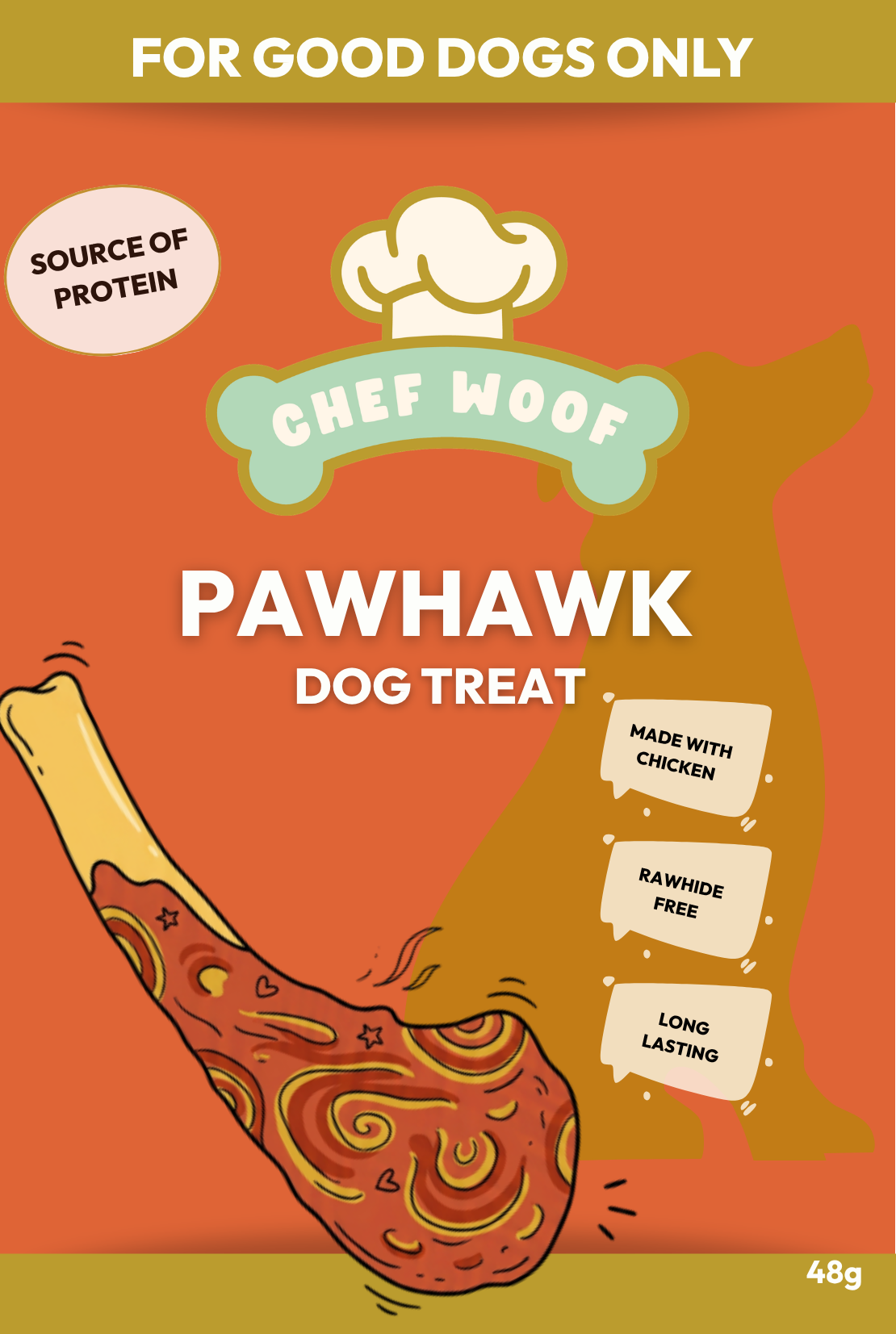 PAWHAWK STEAK - Natural Dog Treat 1x48g