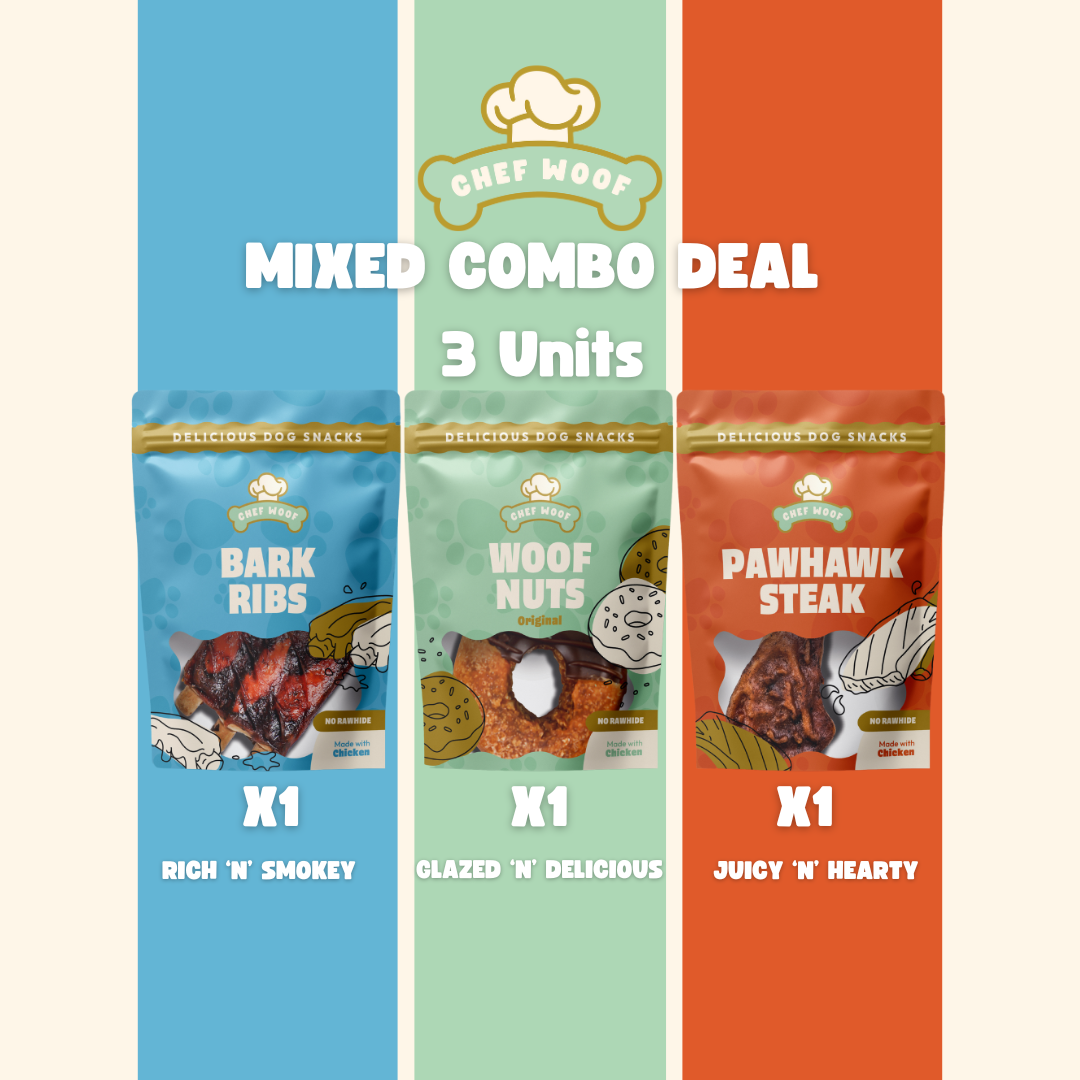 Chef Woof Dog Treats Combo Pack | 3 Natural Culinary Treats