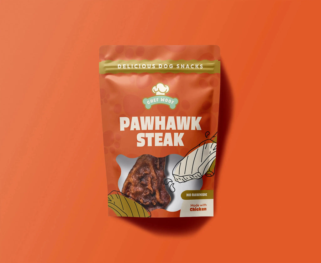 PAWHAWK STEAK (10x48g) Natural Dog Treats Trade Chef Woof