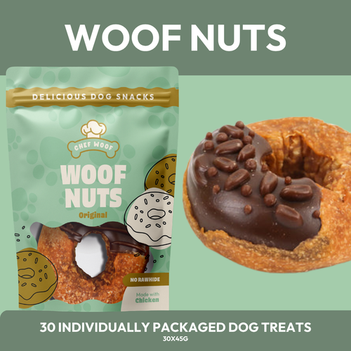 Woof Nuts natural dog treats by Chef Woof